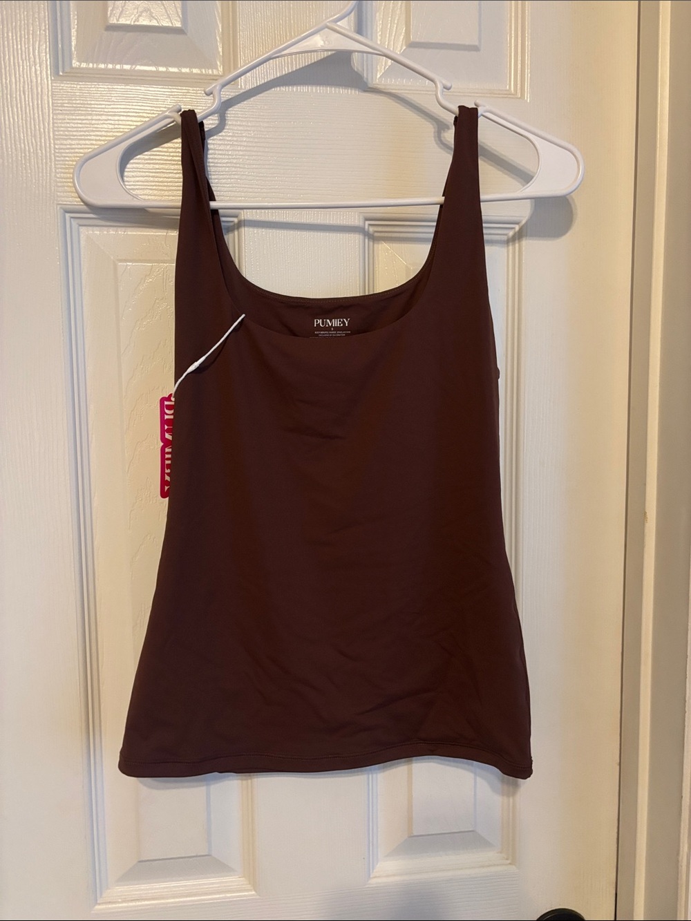Pumely Women's Scoop Neck Tank Top in Deep Brown